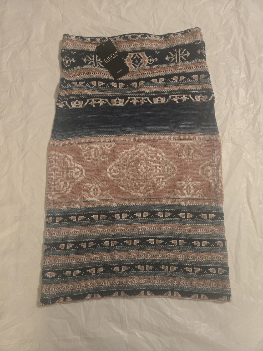 NWT Lauren Ralph Lauren Linen Cotton Knit Pencil Skirt Petite XS